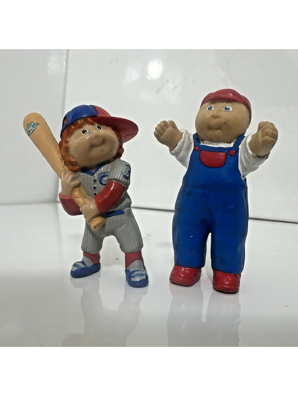 Vtg 1984 Cabbage Patch Kids PVC Mini Figures Lot CPK Baseball All Star Overalls